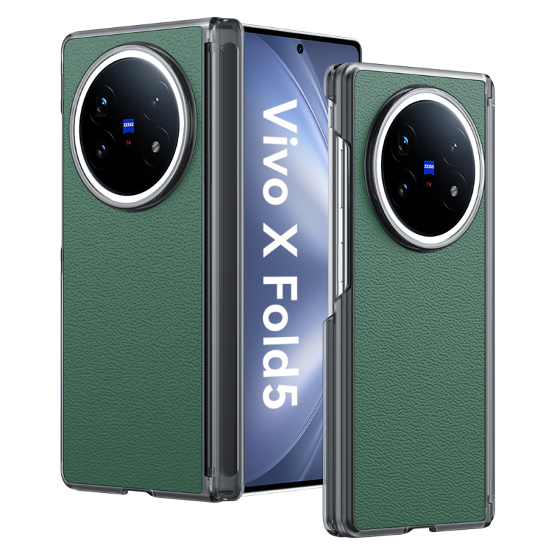 Carcasă spate pentru Vivo X Fold5 cu axă centrală magnetică și balama dublă, piele sintetică, protecție la șocuri, anti-amprente