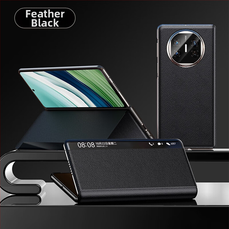 Baijue θήκη Huawei Mate X6 από γνήσιο δέρμα, αναδιπλούμενο καπάκι, μαγνητική ασφάλεια, κατασκευή με έγχυση