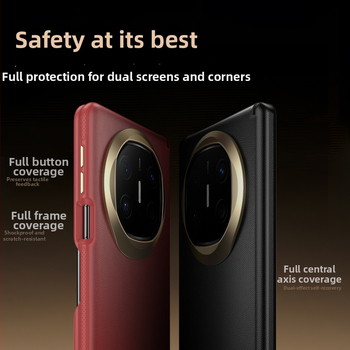 Box stilā pilnībā aizsargājošs vāciņš Huawei Mate X5/X6/Xt — PC materiāls, matēta virsma, turētājs, kritienu izturība, pirkstu nospiedumu pretestība