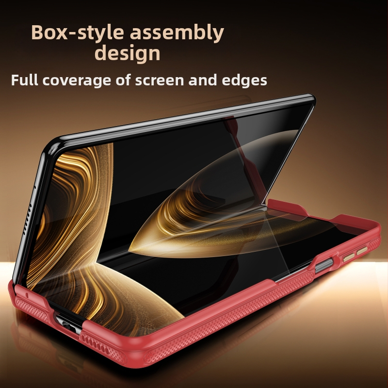 Box stilā pilnībā aizsargājošs vāciņš Huawei Mate X5/X6/Xt — PC materiāls, matēta virsma, turētājs, kritienu izturība, pirkstu nospiedumu pretestība