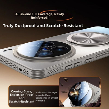 Carcasă de protecție Vivo X200 Pro cu protecție completă a obiectivului, PC cu finisaj mat texturat, mini suport, protecție anti-cădere, disipare a căldurii