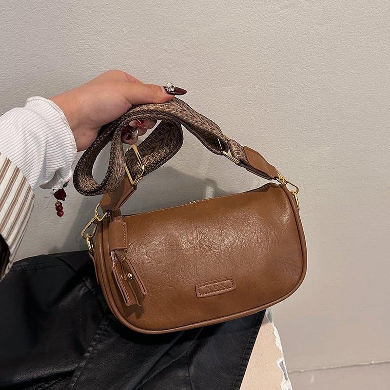PU crossbody torba u obliku horizontalnog kvadrata, džep sa zatvaračem iznutra i džep za mobitel, podstava od poliester