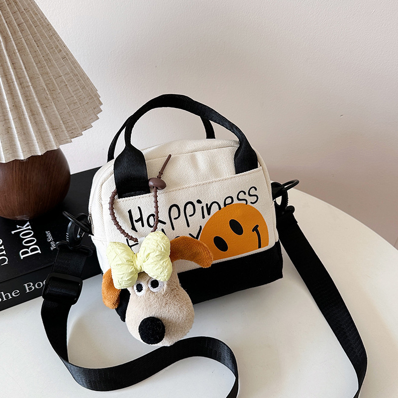 Vászon crossbody táska, városi egyszerű stílus, vízszintes négyszögletes forma, cipzár, belső telefonzseb