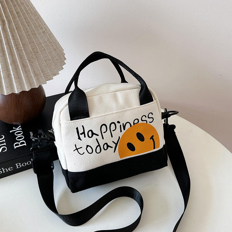 Vászon crossbody táska, városi egyszerű stílus, vízszintes négyszögletes forma, cipzár, belső telefonzseb