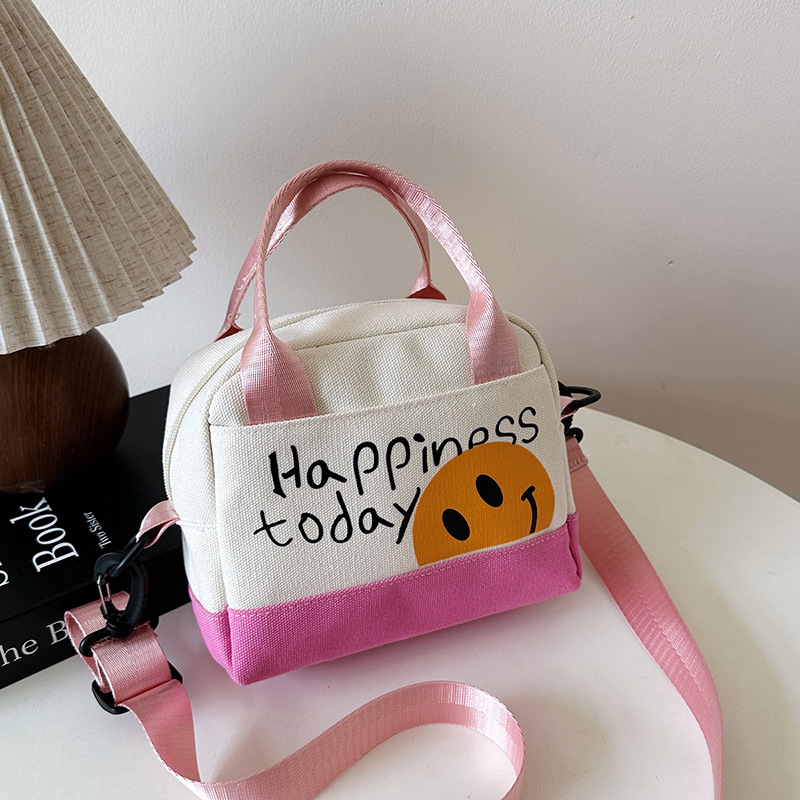 Vászon crossbody táska, városi egyszerű stílus, vízszintes négyszögletes forma, cipzár, belső telefonzseb