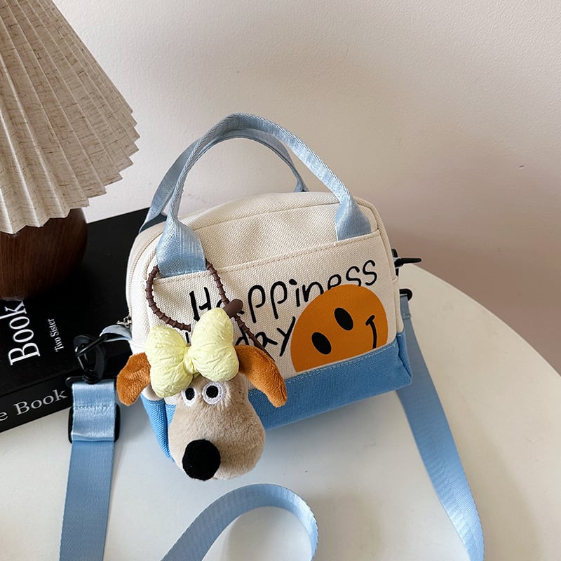 Vászon crossbody táska, városi egyszerű stílus, vízszintes négyszögletes forma, cipzár, belső telefonzseb