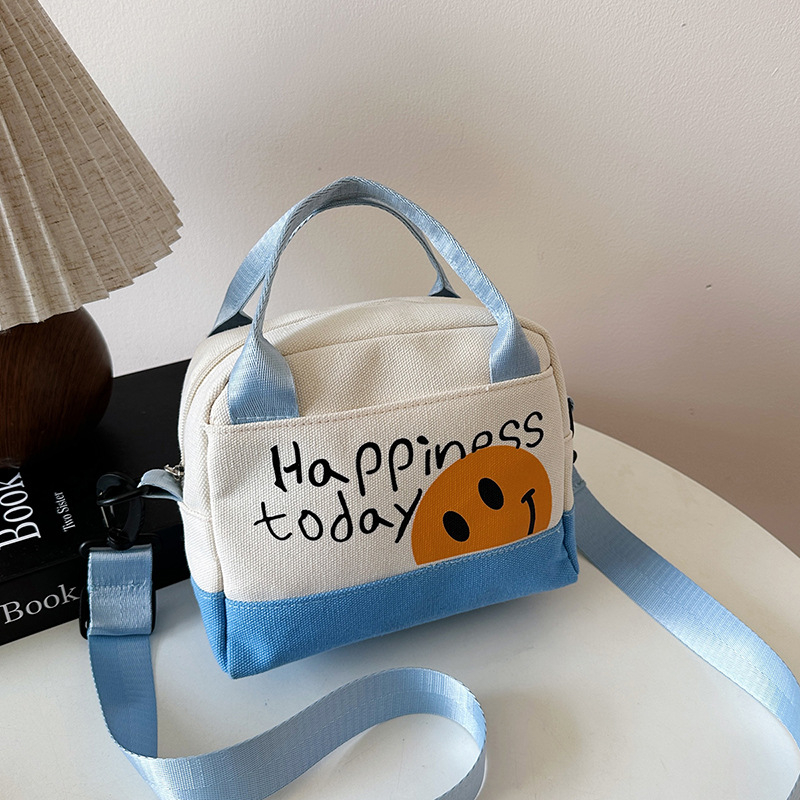 Vászon crossbody táska, városi egyszerű stílus, vízszintes négyszögletes forma, cipzár, belső telefonzseb