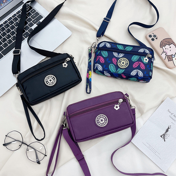 Torba za mobitel – Unisex, gradski minimalistički stil, od najlona s zip zatvaračem, horizontalni kvadratni oblik, džep za novčiće