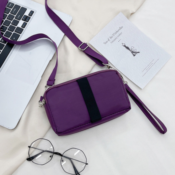 Torba za mobitel – Unisex, gradski minimalistički stil, od najlona s zip zatvaračem, horizontalni kvadratni oblik, džep za novčiće