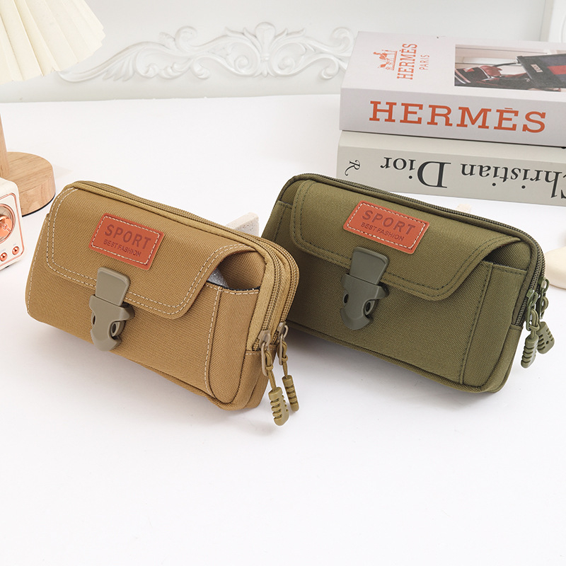 Geantă de telefon pentru bărbați Xuqi, stil urban simplu, material Oxford, lansare primăvara 2025.