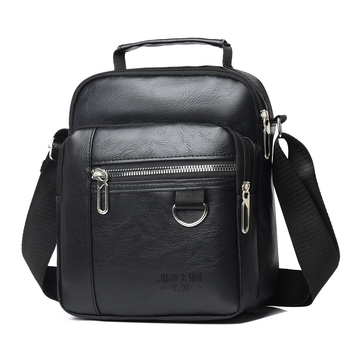 Férfi keresztpántos oldaltáska, utcai stílus (vízálló, nagy kapacitás, több rekesz, PU anyag, 8 hüvelykes laptop fér el)