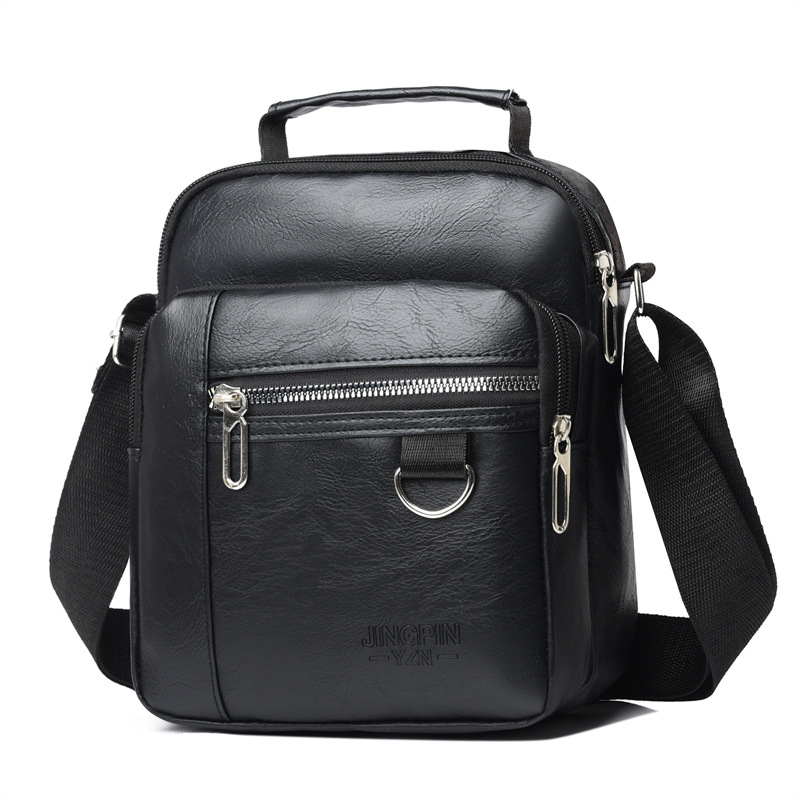 Férfi keresztpántos oldaltáska, utcai stílus (vízálló, nagy kapacitás, több rekesz, PU anyag, 8 hüvelykes laptop fér el)