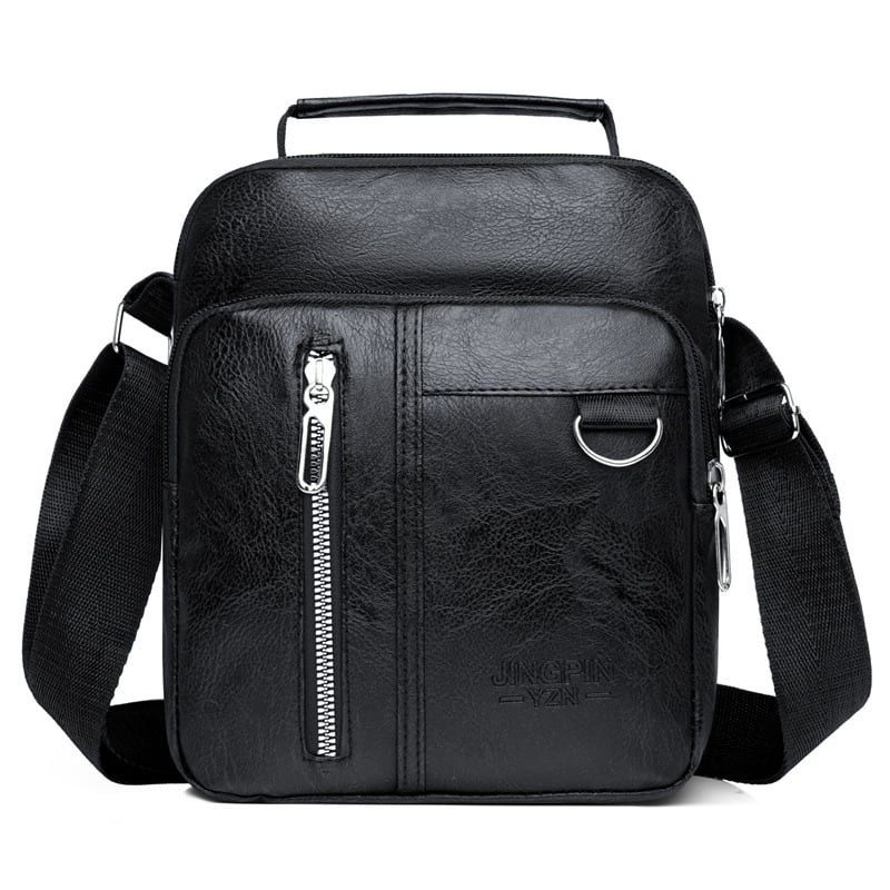 Férfi keresztpántos oldaltáska, utcai stílus (vízálló, nagy kapacitás, több rekesz, PU anyag, 8 hüvelykes laptop fér el)