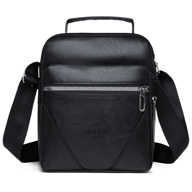 Férfi keresztpántos oldaltáska, utcai stílus (vízálló, nagy kapacitás, több rekesz, PU anyag, 8 hüvelykes laptop fér el)