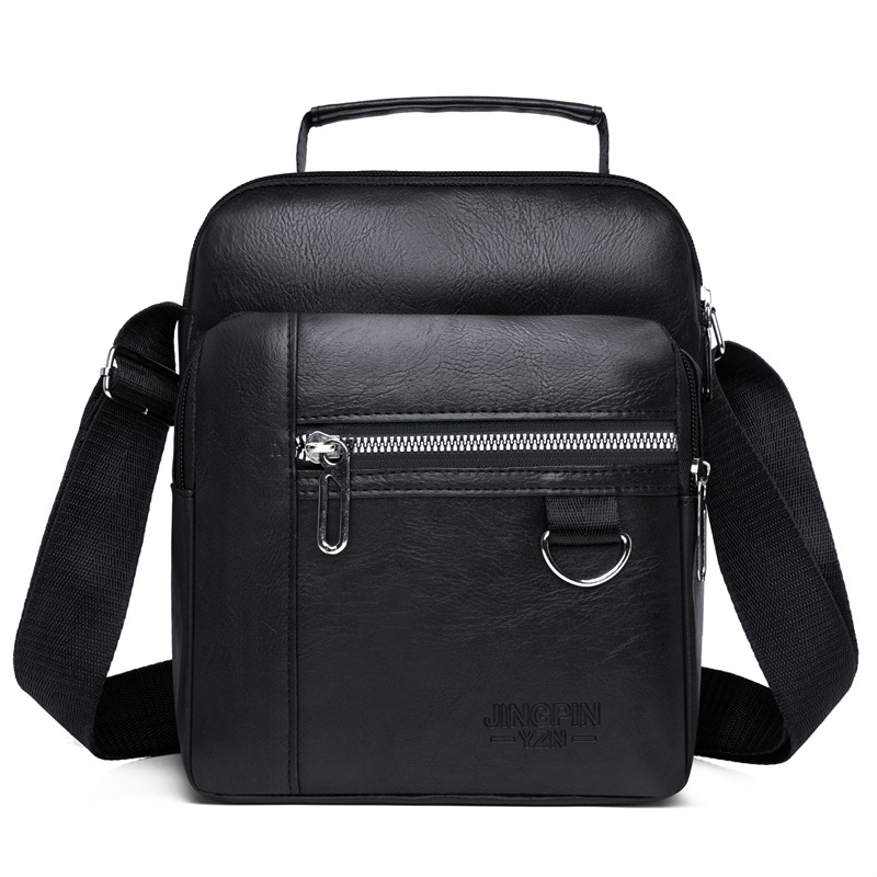 Férfi keresztpántos oldaltáska, utcai stílus (vízálló, nagy kapacitás, több rekesz, PU anyag, 8 hüvelykes laptop fér el)