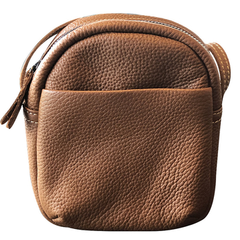 Női valódi bőrből készült táska, első réteg marhabőrből, koreai stílusú retro crossbody, vízszintes négyszögletes forma, cipzáras zárás, belső poliészter-pamut bélés