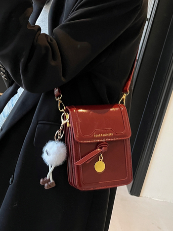 Női telefon táska, crossbody, függőleges négyszög alak, PU bőr, mágneszár, poliészter bélés, egy vállpánt, mindennapi használatra, tavasz 2025, márka Chuang ge shi dai