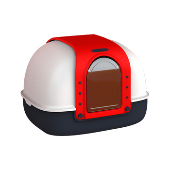 Κουτί άμμου γάτας Makar, πλήρως κλειστό, αντι-πιτσιλίσματος, διπλό καπάκι, υλικό PP