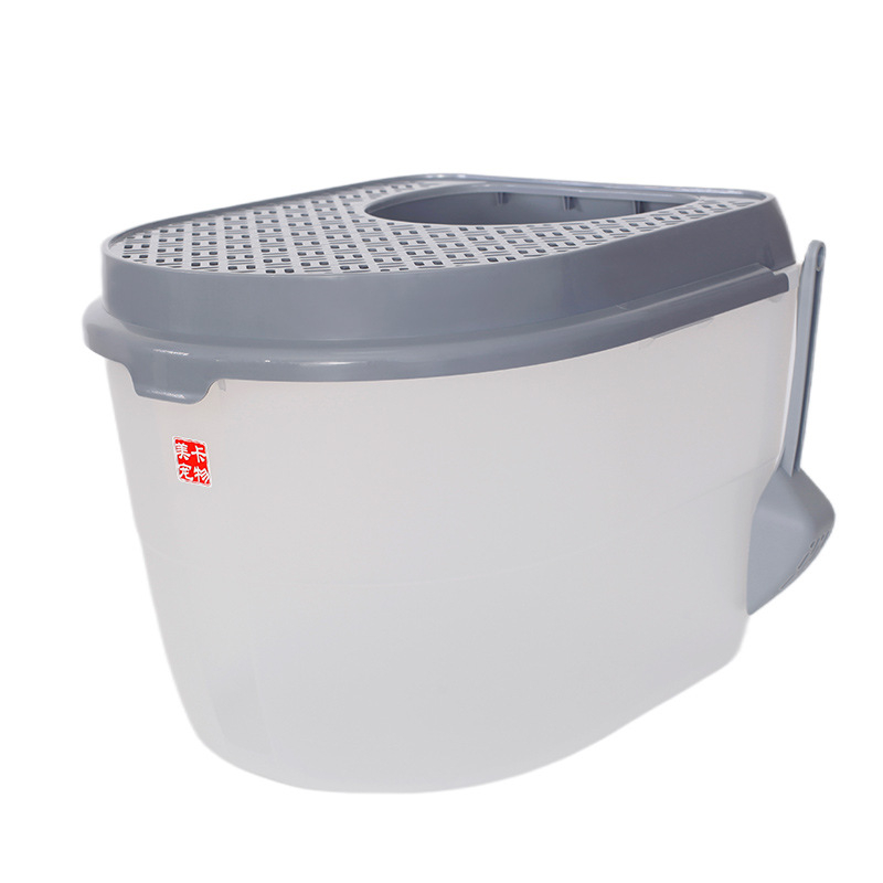 Κουτί άμμου γάτας Makar, πλήρως κλειστό, αντι-πιτσιλίσματος, διπλό καπάκι, υλικό PP