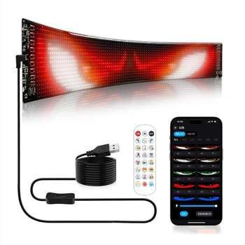 Гъвкав LED автомобилен дисплей, резолюция 64x16 пиксела, стъпка 2 px, яркост 10240 lm, чип Everlight, модел Qml-889