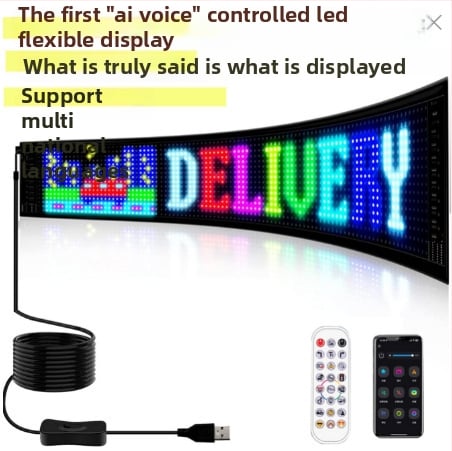 Гъвкав LED автомобилен дисплей, резолюция 64x16 пиксела, стъпка 2 px, яркост 10240 lm, чип Everlight, модел Qml-889