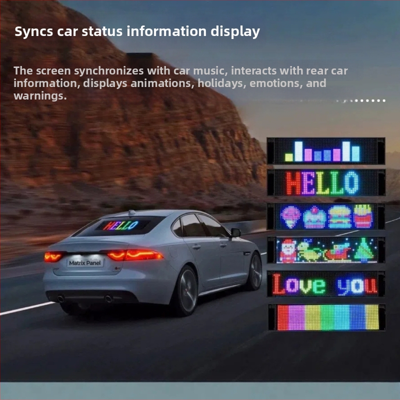 Гъвкав LED автомобилен дисплей, резолюция 64x16 пиксела, стъпка 2 px, яркост 10240 lm, чип Everlight, модел Qml-889