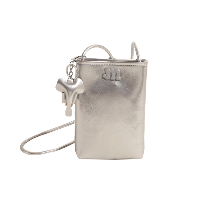 Mini kvadratna torbica za žene, pletena bucket crossbody s džepom za telefon, PU materijal, magnetsko zatvaranje, podstava od poliester