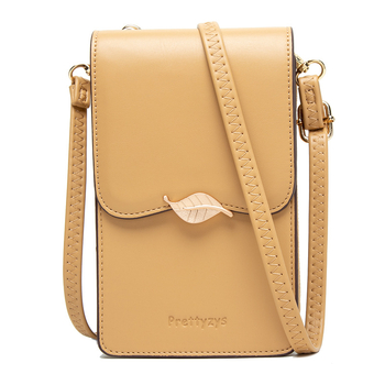 Priti PU kožená taška na mobilný telefón – vertikálny štvorcový tvar, zapínanie na zips, priehradka na bankovky, mestský štýl