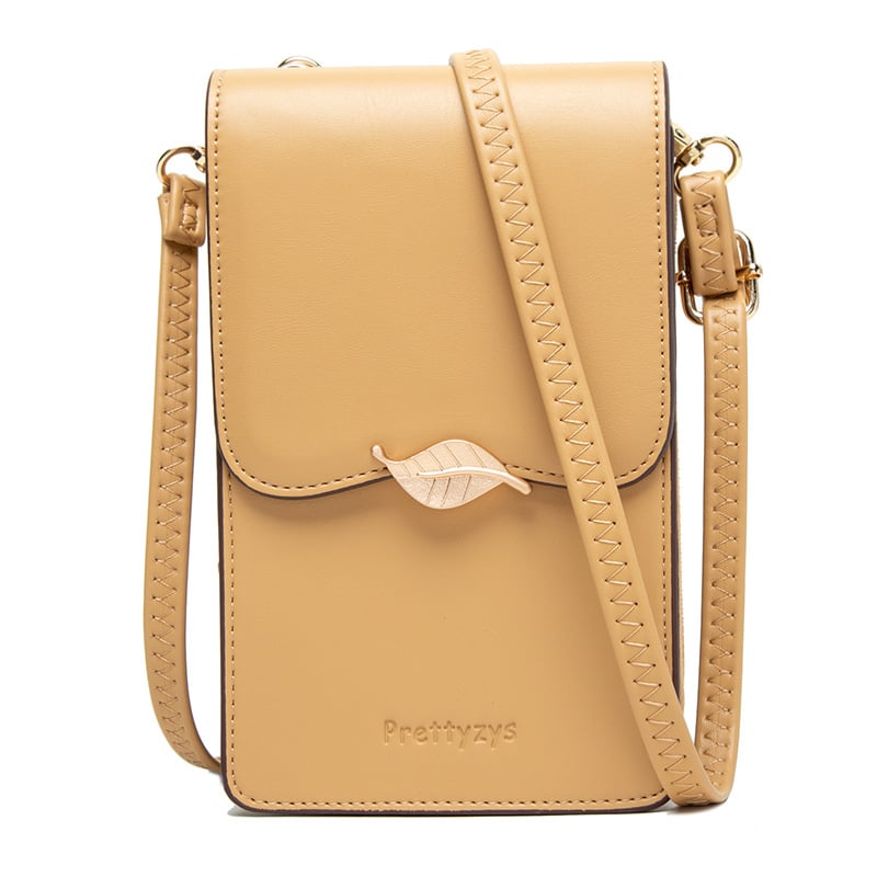 Priti PU kožená taška na mobilný telefón – vertikálny štvorcový tvar, zapínanie na zips, priehradka na bankovky, mestský štýl