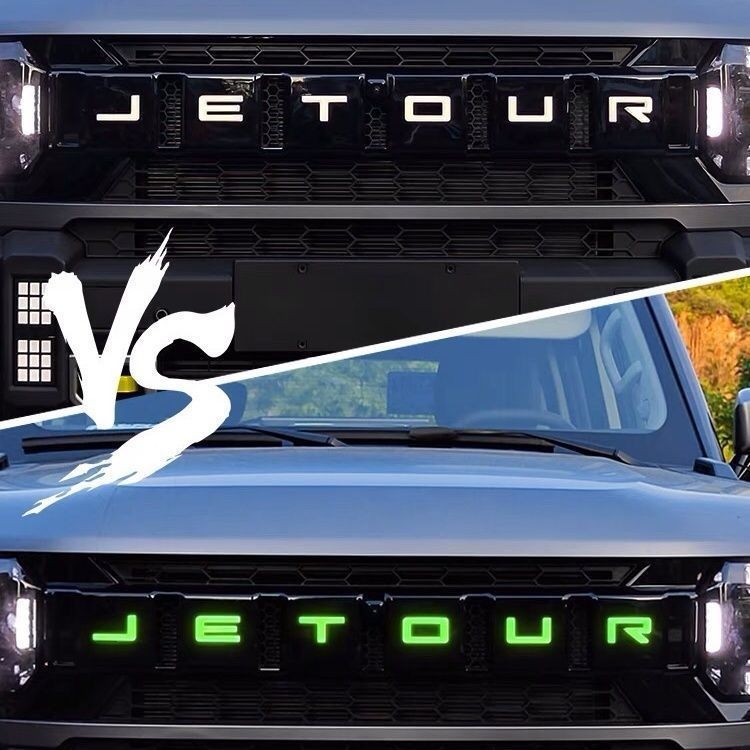 Dienos važiavimo šviesų plėvelė Jietu Traveler – TPU medžiaga, grotelės dekoratyvinė plėvelė ir šviesi raidės etiketė
