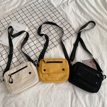 Ženska platnena crossbody torba za svakodnevnu upotrebu, stil književnosti i nacionalni stil, vodoravni kvadratni oblik, zatvarač, poliester podstava