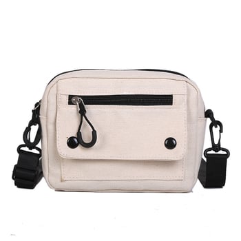 Ženska platnena crossbody torba za svakodnevnu upotrebu, stil književnosti i nacionalni stil, vodoravni kvadratni oblik, zatvarač, poliester podstava