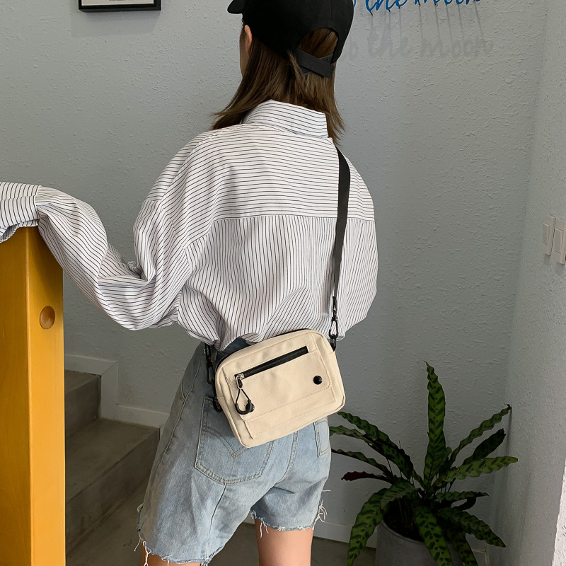 Ženska platnena crossbody torba za svakodnevnu upotrebu, stil književnosti i nacionalni stil, vodoravni kvadratni oblik, zatvarač, poliester podstava