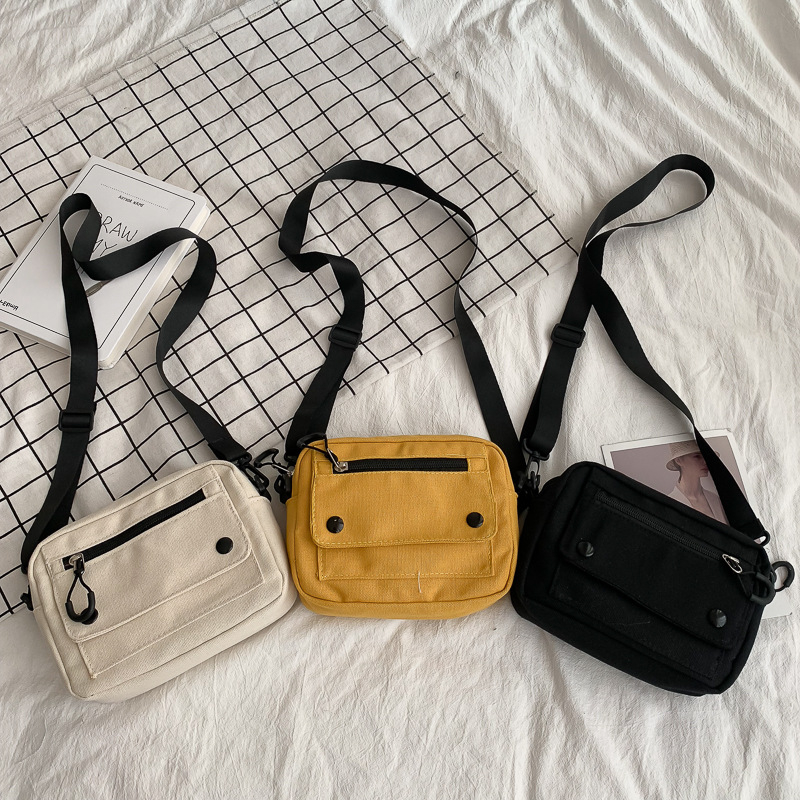 Ženska platnena crossbody torba za svakodnevnu upotrebu, stil književnosti i nacionalni stil, vodoravni kvadratni oblik, zatvarač, poliester podstava