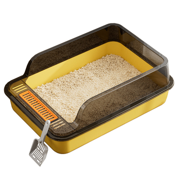 Kutija za mačji stelj s poluotvorenim dizajnom, PP materijal, pogodna za mačke, bez pametnih funkcija