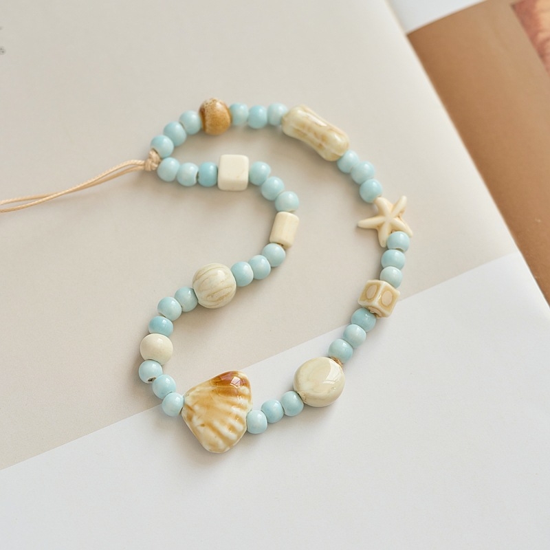 Lanț de telefon cu ursuleț desene animate, țesut manual, material mixt, stil drăguț și proaspăt, vară 2024