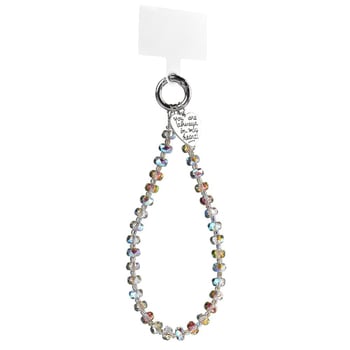  Kristalni lančić za telefon s perlicama — ručno izrađeno, dugini uzorak, modni privjesak za torbu i ključeve (Zimska kolekcija 2024)