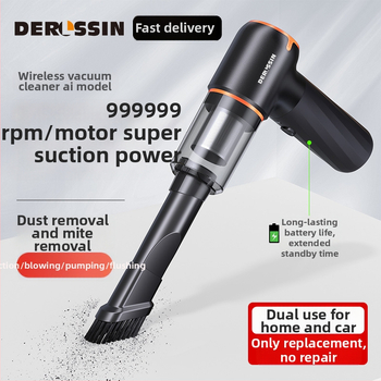 Prijenosni usisavač za auto s visokim usisnim kapacitetom – bežičan, za auto i dom, 7.4V, 45W, 5500Pa