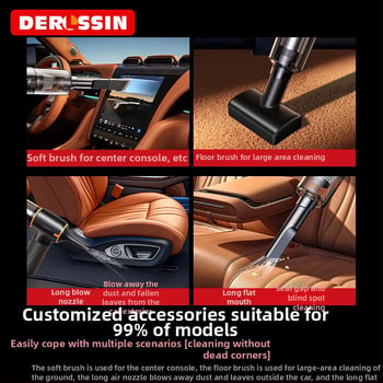 Prijenosni usisavač za auto s visokim usisnim kapacitetom – bežičan, za auto i dom, 7.4V, 45W, 5500Pa