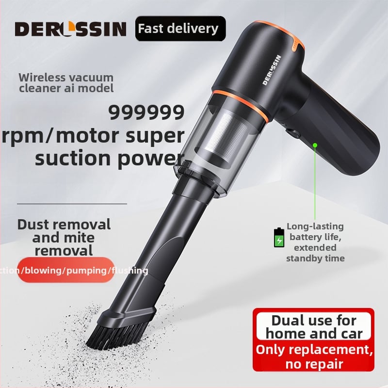 Prijenosni usisavač za auto s visokim usisnim kapacitetom – bežičan, za auto i dom, 7.4V, 45W, 5500Pa