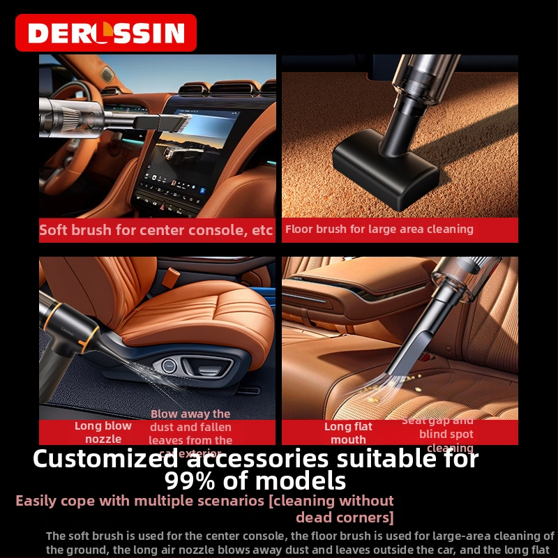 Prijenosni usisavač za auto s visokim usisnim kapacitetom – bežičan, za auto i dom, 7.4V, 45W, 5500Pa