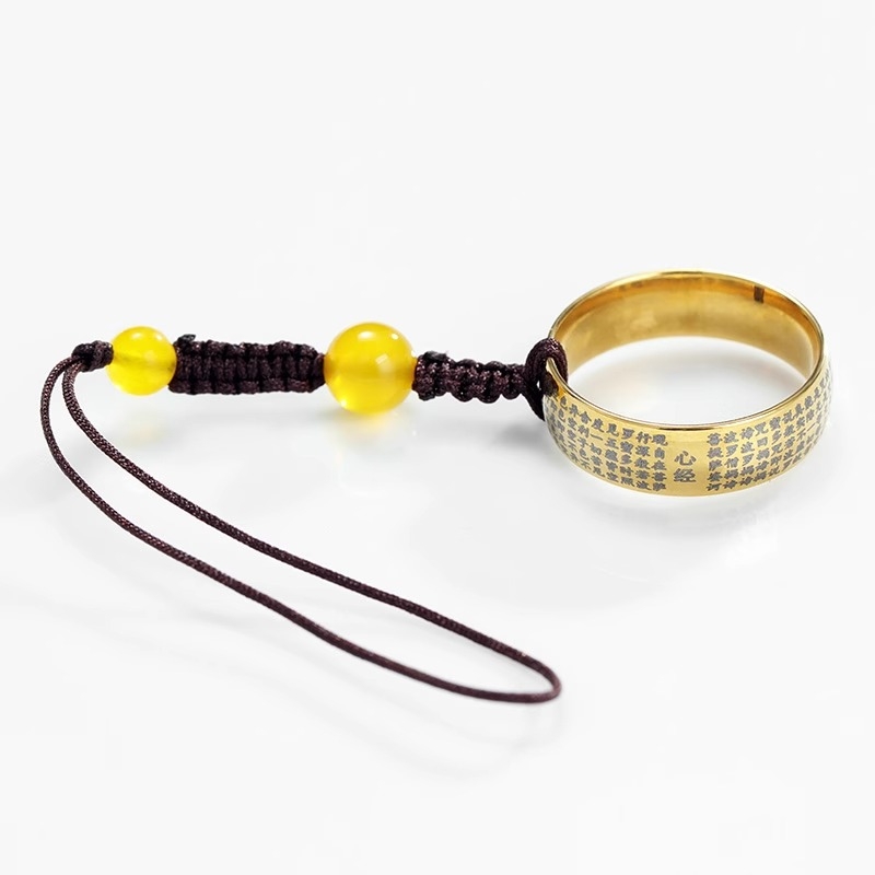 Kreatīvs sakausējuma telefona gredzens ar lanyardu – roku darbs, zīmols urkazf