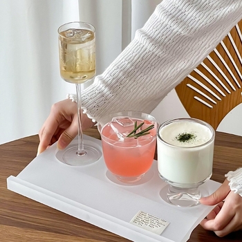 Δίσκος για τσάι και ροφήματα σε νέο κινεζικό στυλ με ακρυλική επιφάνεια και ξύλινη βάση με τρεις οπές