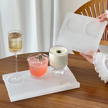 Δίσκος για τσάι και ροφήματα σε νέο κινεζικό στυλ με ακρυλική επιφάνεια και ξύλινη βάση με τρεις οπές