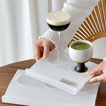 Δίσκος για τσάι και ροφήματα σε νέο κινεζικό στυλ με ακρυλική επιφάνεια και ξύλινη βάση με τρεις οπές