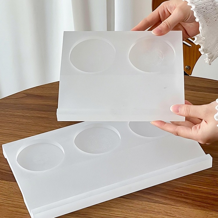 Δίσκος για τσάι και ροφήματα σε νέο κινεζικό στυλ με ακρυλική επιφάνεια και ξύλινη βάση με τρεις οπές