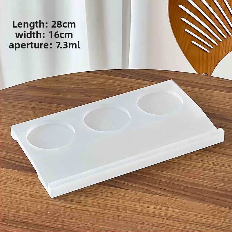 Nauja Kinijos stiliaus arbatos ir gėrimų padėklas su akrilo viršutine dalimi ir medine baze su trimis skylėmis