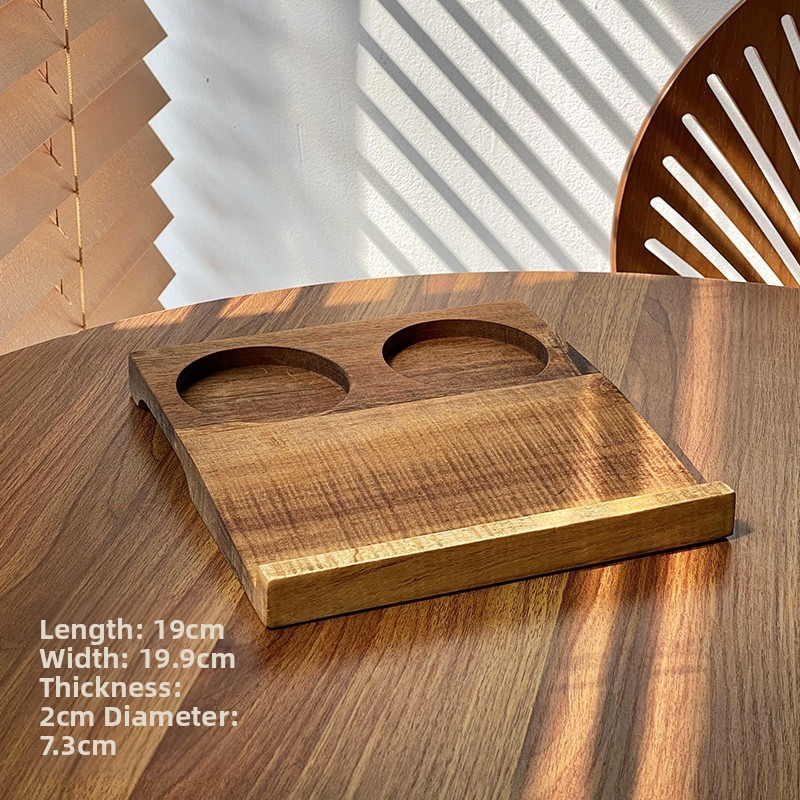 Nauja Kinijos stiliaus arbatos ir gėrimų padėklas su akrilo viršutine dalimi ir medine baze su trimis skylėmis