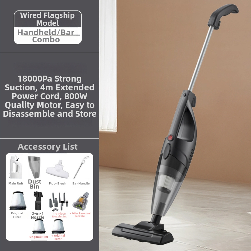 Kodu- ja auto tolmuimeja – käsitsi ja vardaga, 800W suurvõimsus, 4 m toitekaabel, 111–240V, tolmukastiga