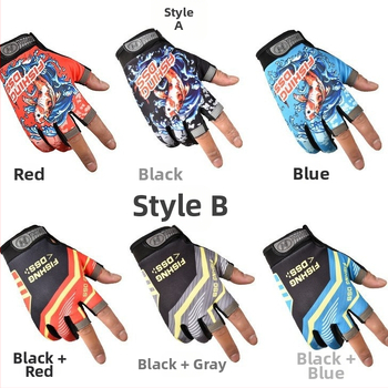 Mănuși de pescuit cu trei degete expuse pentru pescuit în apă sărată, respirante, antiaderente, poliester